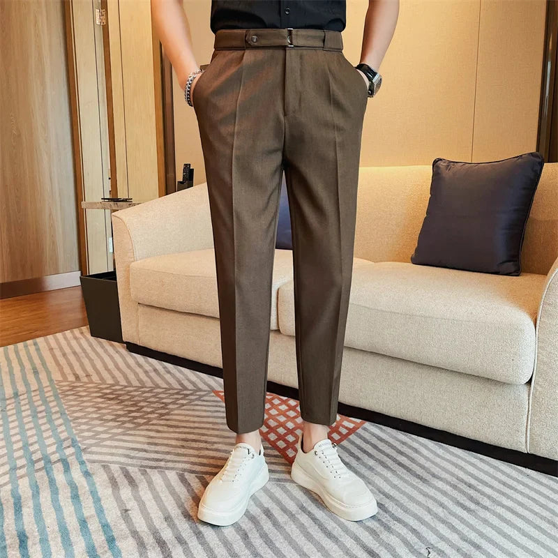 pantalon tailleur slim, pantalon homme élégant, pantalon de costume slim, pantalon homme polyester, pantalon de bureau homme