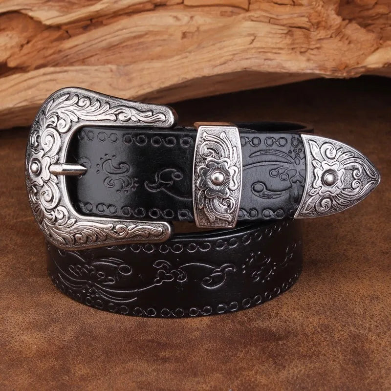 ceinture homme style western, ceinture en cuir de vache, boucle imposante, accessoire homme rustique, ceinture gravée