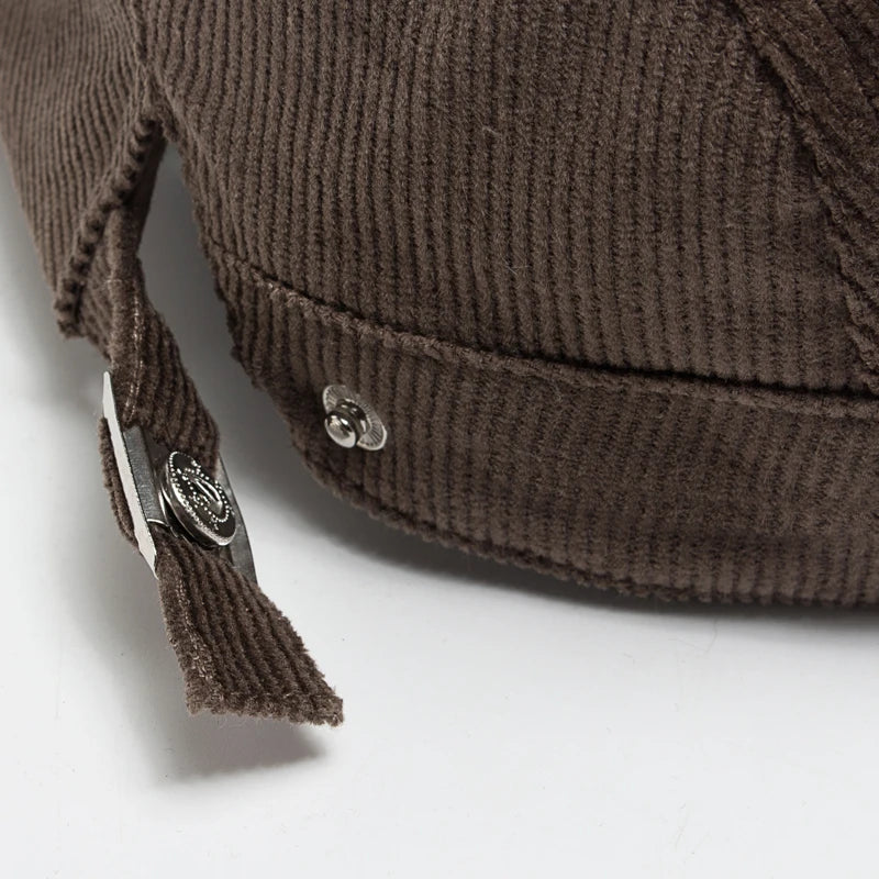 béret homme côtelé, béret en coton et polyester, béret élégant homme, accessoire masculin contemporain, béret ajustable