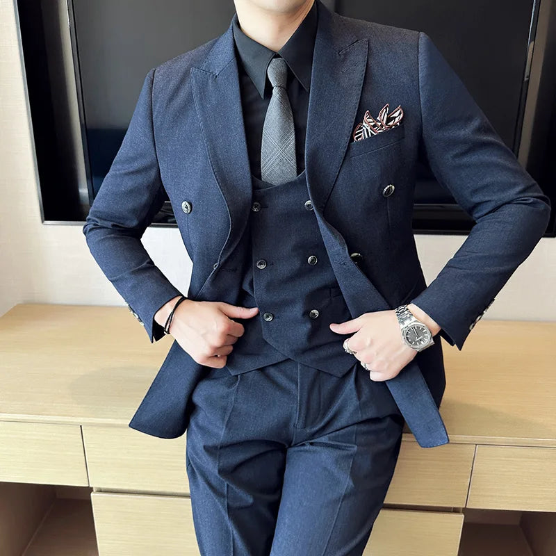 Costume Homme Croisé Slim, Costume Homme Croisé Moderne, Costume Homme Slim Fit, Costume Maximus, costume 3 Pièces, costume slim fit, Costume Homme, Costume Homme Complet, Costume Homme Croisé Fashion Slim Maximus
