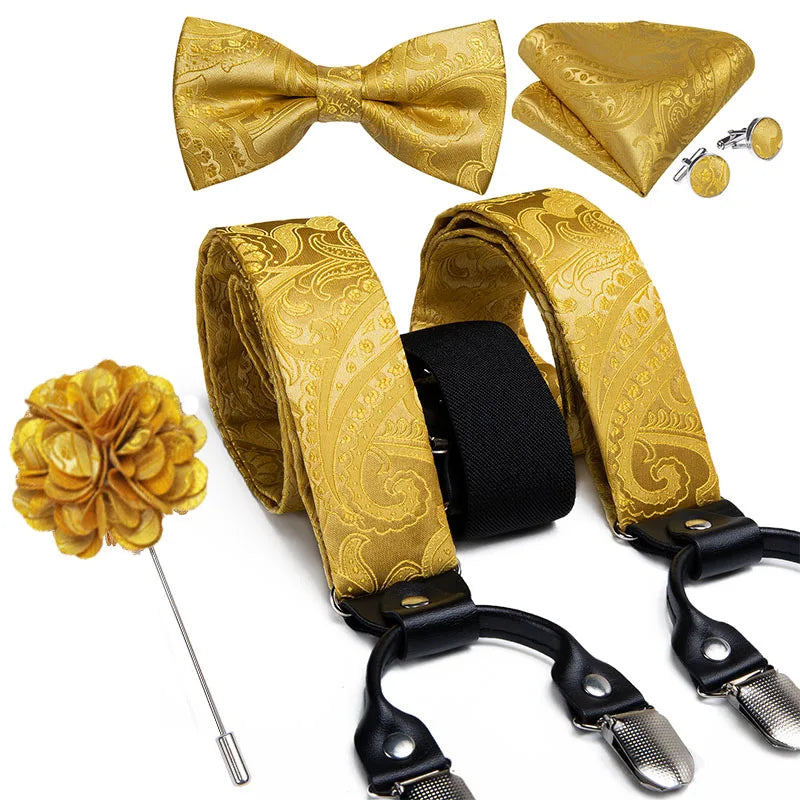 bretelles homme imprimées, ensemble luxe homme, accessoire homme élégant, bretelles soie, coffret cadeau homme