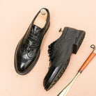 Chaussure de ville marron, Chaussure brogue pour homme, Chaussure de luxe en cuir, Chaussure à lacets formelle



