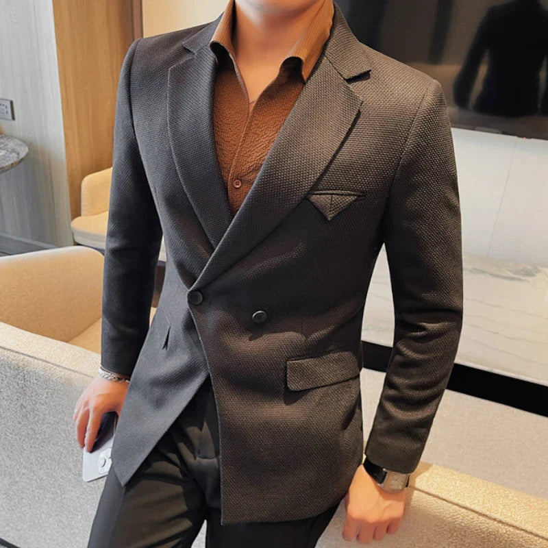 veste homme croisée, veste homme un bouton, veste luxe homme, veste homme hiver, blazer homme élégant