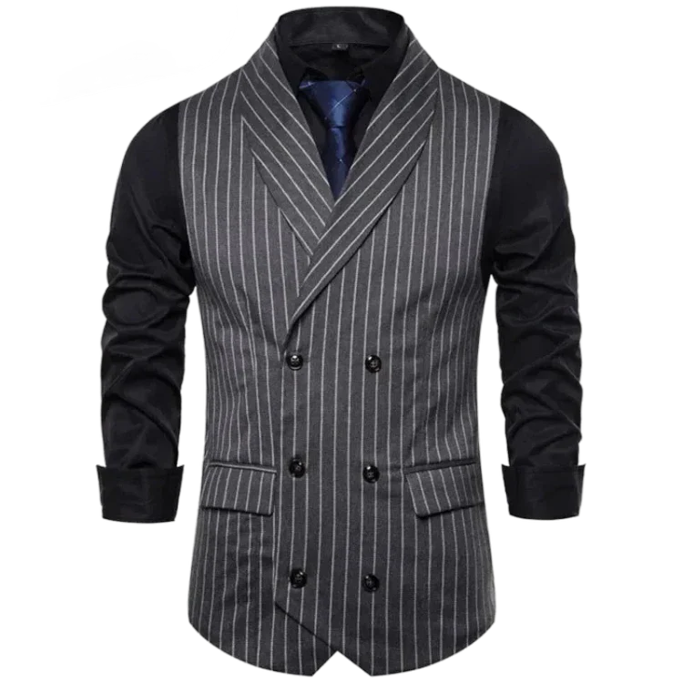 gilet homme rayé, gilet homme croisé, gilet homme slim, gilet homme élégant, veste sans manches rayée