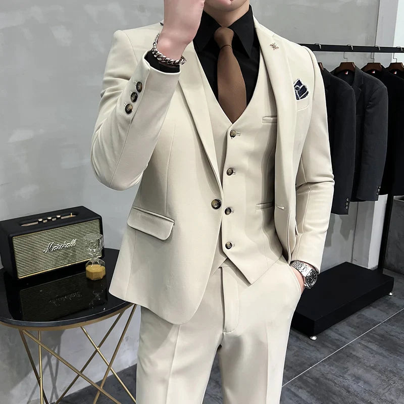 Costume Homme Slim Fit, Costume Homme pour Mariage, Costume Homme Moderne, Costume Homme Complet, Costume Homme de Tailleur, Costume Homme, Costume Beige, Costume