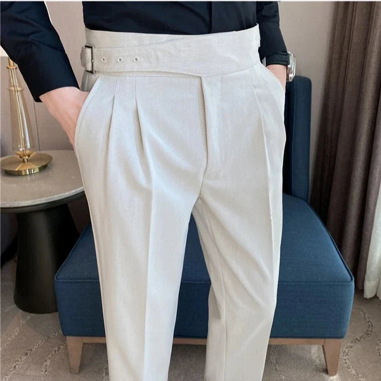 pantalon tailleur ajustable, pantalon homme slim, pantalon taille haute homme, pantalon homme élégant, pantalon de costume ajustable