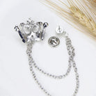 broche homme couronne, broche costume chaîne, accessoire homme luxe, broche élégante, bijou homme royal
