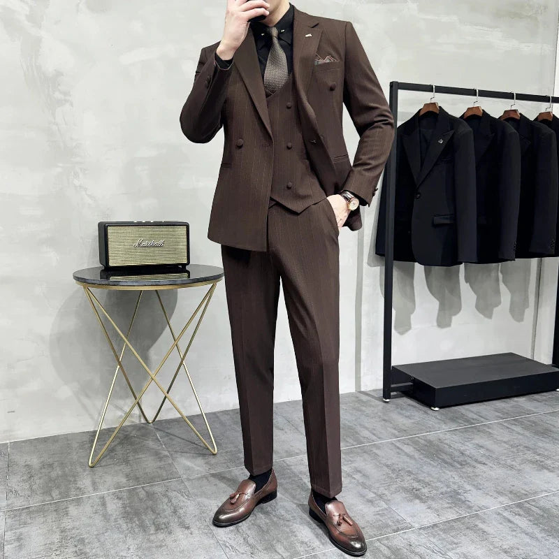 Terno masculino, terno transpassado, Terno Transpassado Listrado, terno listrado transpassado, terno listrado elegante
