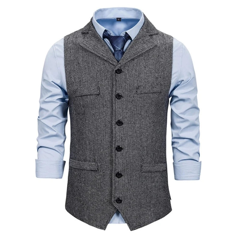 gilet homme à revers, gilet en polyester, gilet homme élégant, gilet décontracté, gilet polyvalent