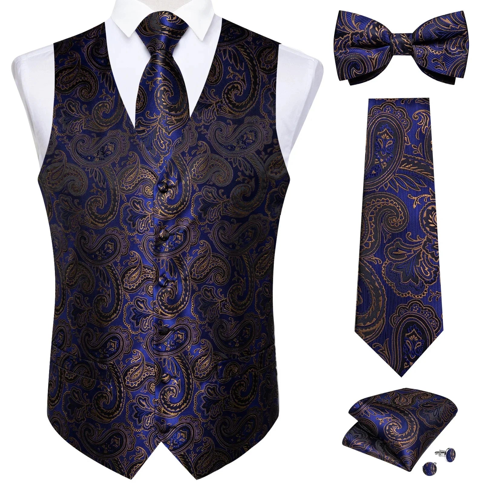 ensemble gilet homme, gilet homme imprimé, gilet costume floral, gilet homme soie, tenue formelle homme