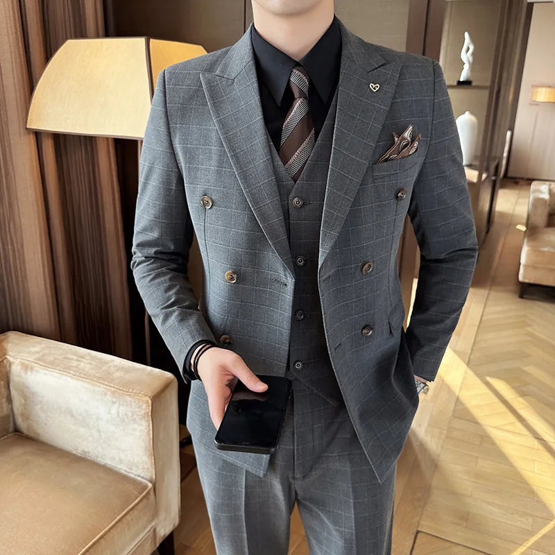 Costume Homme à Carreaux, Costume Homme Slim Fit, Costume Homme Croisé, Costume Homme Complet, Costume Homme, Costume Croisé, Costume 3 Pièces Slim Fit, Costume 3 Pièces Moderne, Costume 3 Pièces Croisé à Carreaux, Costume 3 Pièces Croisé, Costume 3 Pièces Carreaux, costume 3 Pièces