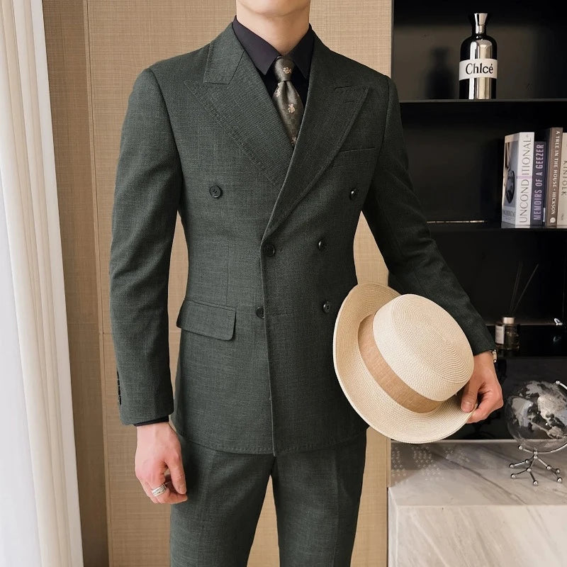 Costume Croisé, Costume Homme Croisé, Costume Homme Complet, Costume Homme à Large Revers, Costume Homme, Costume