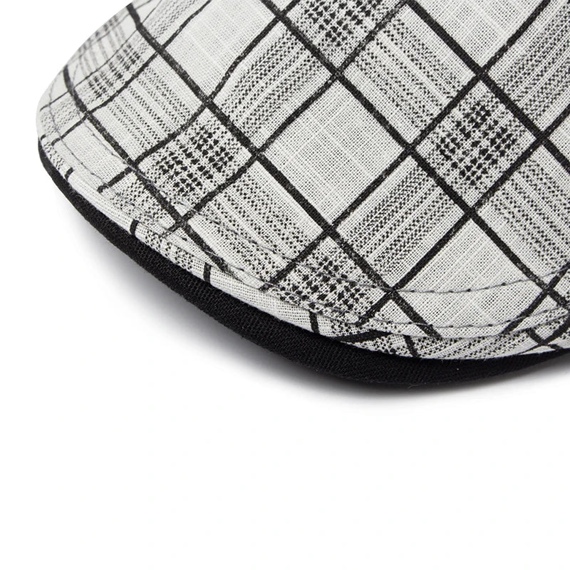béret homme carreaux, béret en coton, accessoire homme vintage, béret design rétro, béret ajustable homme