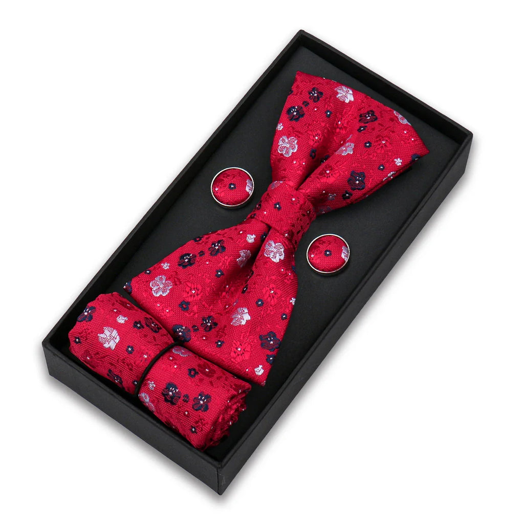 coffret cravate nœud papillon, nœud papillon imprimé, accessoire homme élégant, coffret cadeau masculin, ensemble cravate sophistiqué