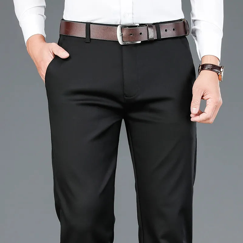 pantalon homme casual chic, pantalon homme habillé, pantalon homme confortable, pantalon homme léger, pantalon homme coton polyester