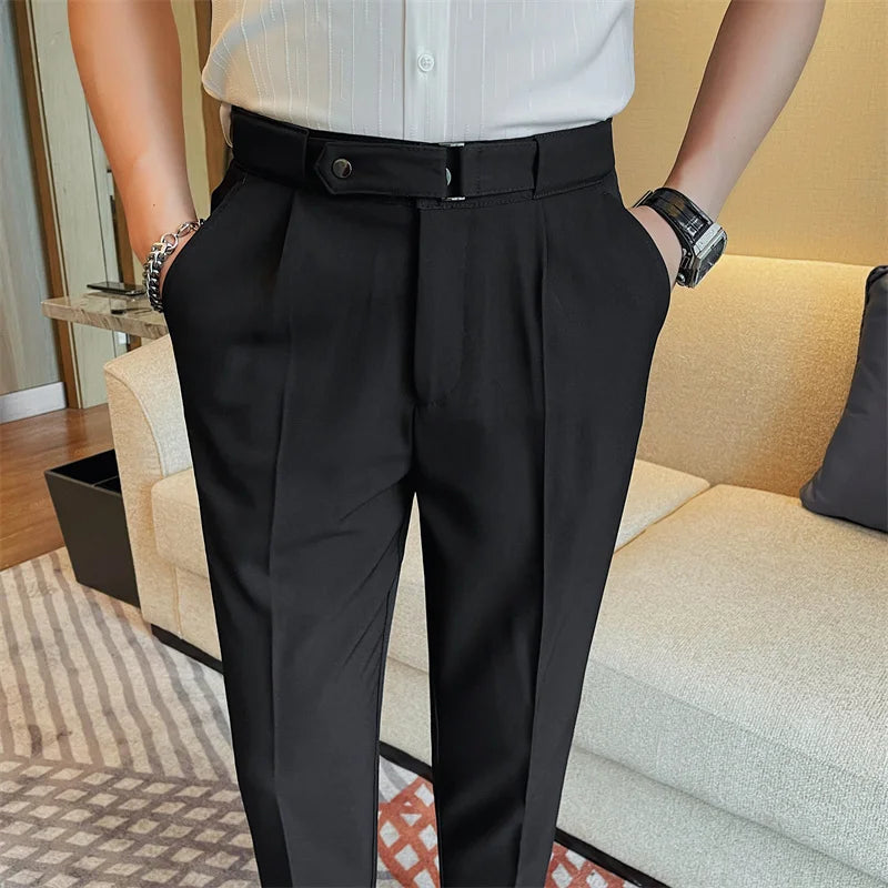 pantalon tailleur slim, pantalon homme élégant, pantalon de costume slim, pantalon homme polyester, pantalon de bureau homme