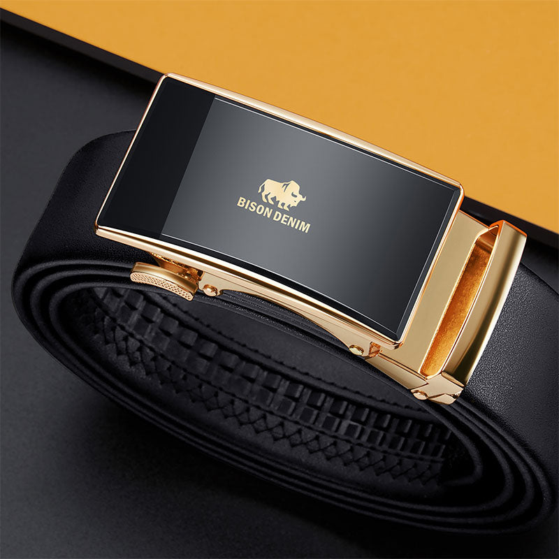 ceinture homme BISON DENIM, ceinture boucle imposante, ceinture casual élégante, accessoire homme durable, ceinture en cuir PU