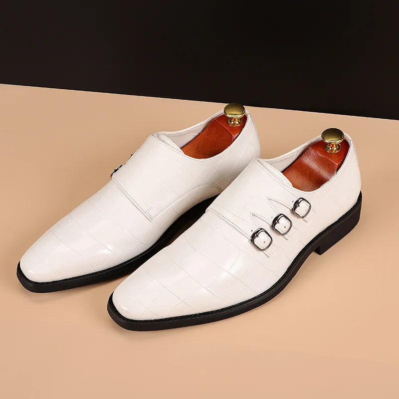 chaussure monk strap homme, chaussure homme à boucles, chaussure homme motifs croco, chaussure de ville élégante, chaussure homme bout pointu