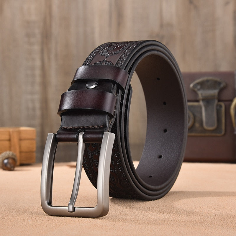 ceinture homme cuir détaillé, ceinture cuir véritable, accessoire homme élégant, ceinture polyvalente, ceinture décontractée