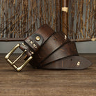 ceinture homme cuir vintage, ceinture cuir véritable, ceinture classique homme, accessoire homme élégant, ceinture robuste