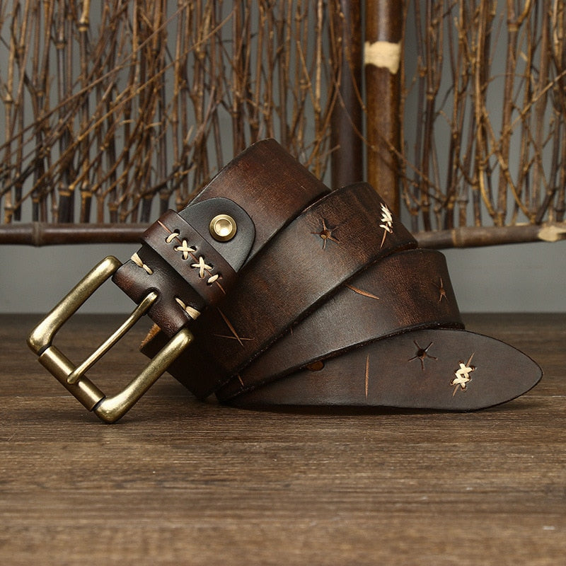 ceinture homme cuir vintage, ceinture cuir véritable, ceinture classique homme, accessoire homme élégant, ceinture robuste