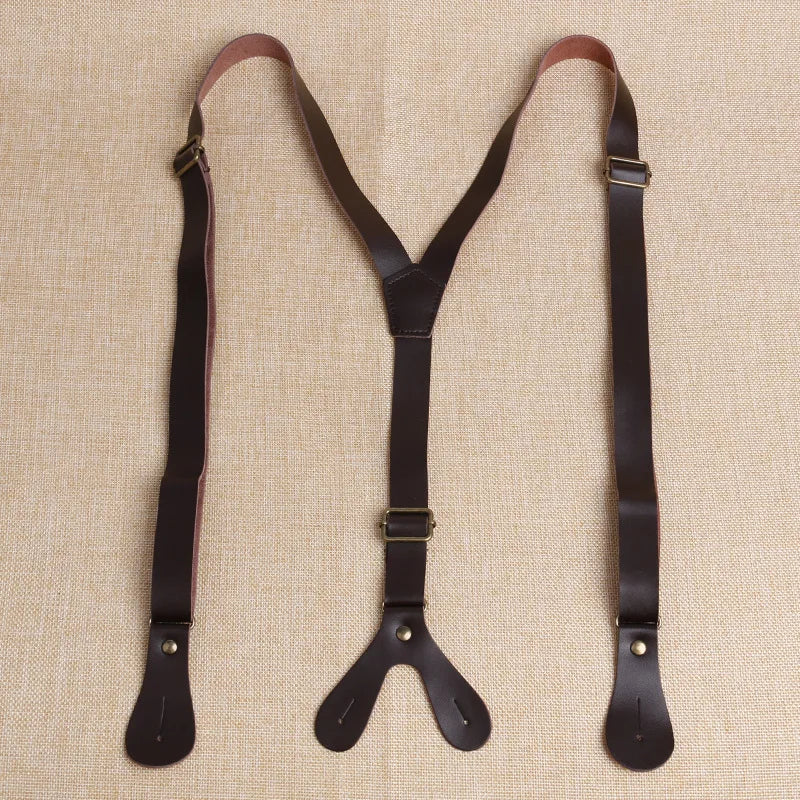 bretelles homme cuir, bretelles élégantes, accessoire homme luxe, bretelles vintage, bretelles cuir véritable