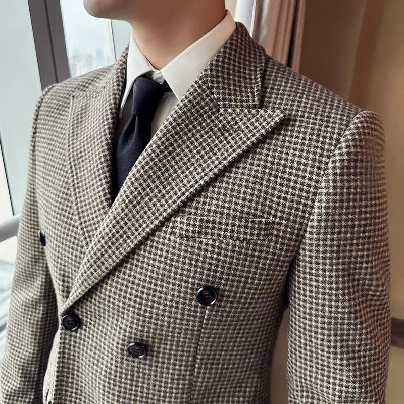 Veste Homme Style Britannique, Veste Croisée Élégante, Veste Homme Hiver Slim Fit, Blazer Homme Luxe, Veste Formelle pour Homme









