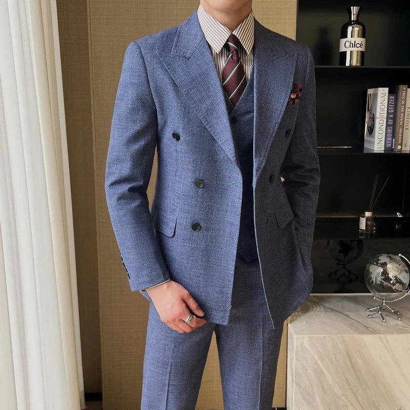 Costume Croisé, Costume Homme Croisé, Costume Homme Complet, Costume Homme à Large Revers, Costume Homme, Costume