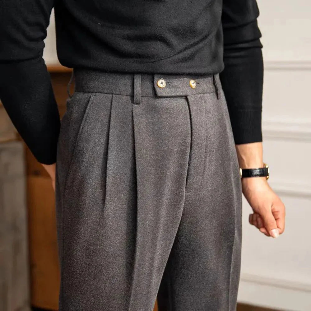 pantalon tailleur style anglais, pantalon homme élégant, pantalon slim homme, pantalon homme taille haute, pantalon de costume classique