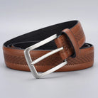 ceinture homme, ceinture en cuir tressé, accessoire homme casual, ceinture élégante, ceinture boucle métal