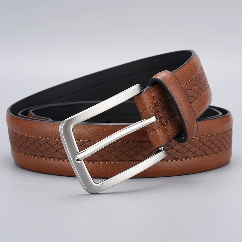 ceinture homme, ceinture en cuir tressé, accessoire homme casual, ceinture élégante, ceinture boucle métal
