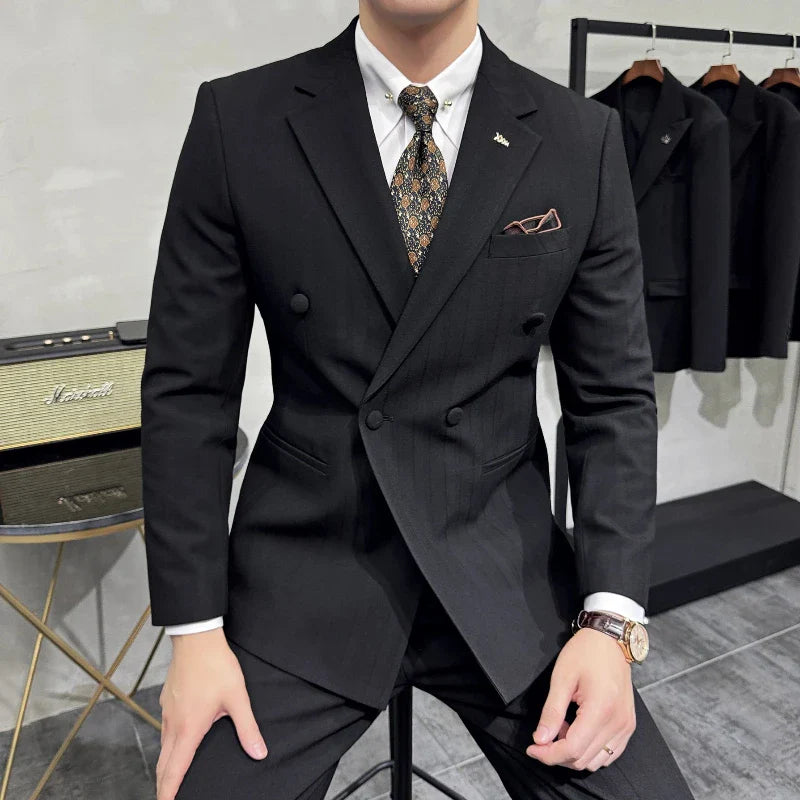 Terno masculino, terno transpassado, Terno Transpassado Listrado, terno listrado transpassado, terno listrado elegante