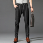 pantalon homme rayé, pantalon habillé premium, pantalon homme slim, pantalon homme élégant, pantalon de bureau homme
