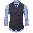 gilet homme croisé, gilet homme carreaux, gilet homme slim, gilet homme à revers, veste sans manches homme