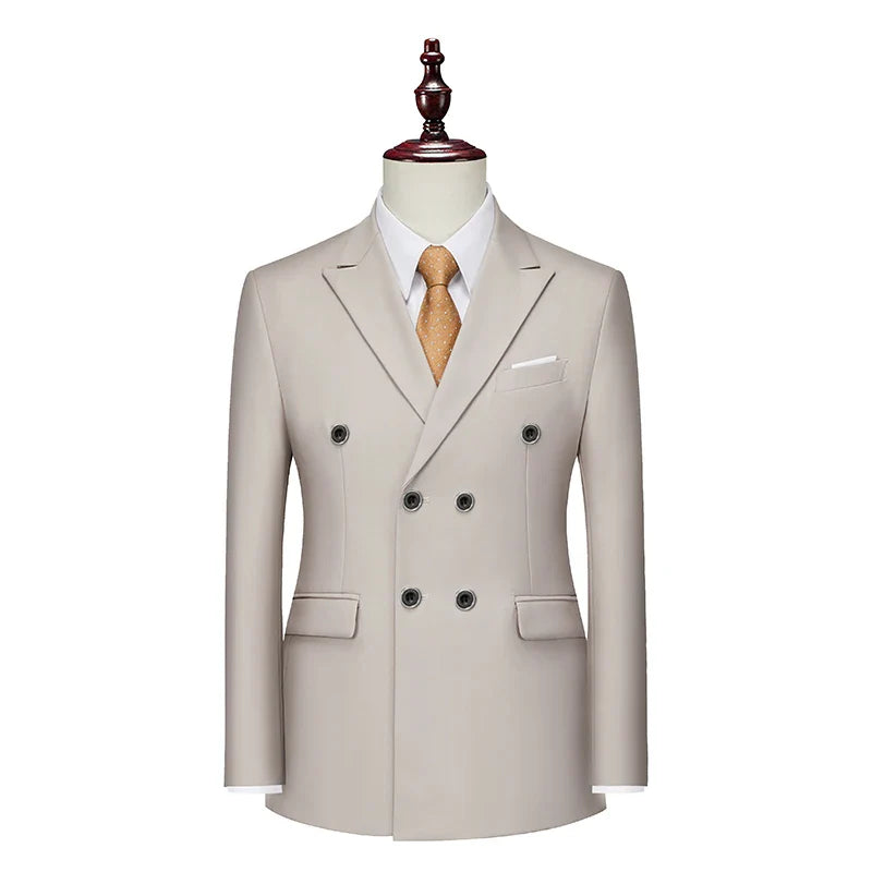 veste, Veste croisée homme élégante, Vêtement formel haut de gamme homme, Veste homme style sophistiqué, Veste de costume coupe slim homme





