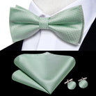 nœud papillon vert menthe, coffret nœud papillon, accessoire homme moderne, boutons de manchette, nœud papillon en soie