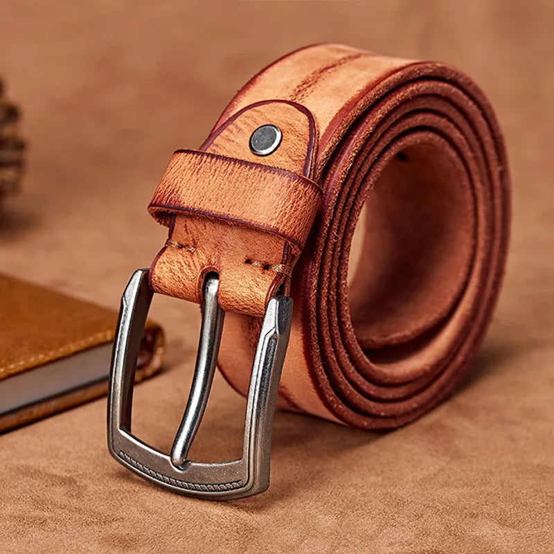 ceinture homme cuir vieilli, ceinture en cuir de vache, accessoire homme vintage, ceinture casual, ceinture en cuir robuste