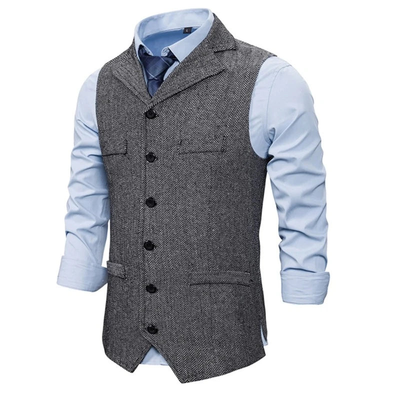 gilet homme à revers, gilet en polyester, gilet homme élégant, gilet décontracté, gilet polyvalent