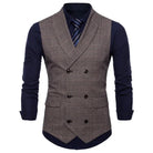 gilet homme croisé, gilet homme carreaux, gilet homme slim, gilet homme à revers, veste sans manches homme