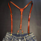bretelles homme cuir, bretelles vintage, accessoire homme élégant, bretelles cuir véritable, bretelles classiques