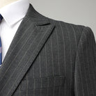 Costume Croisé Homme Rayures Craie Gris Anthracite, Costume Homme Slim, Costume Homme, Costume