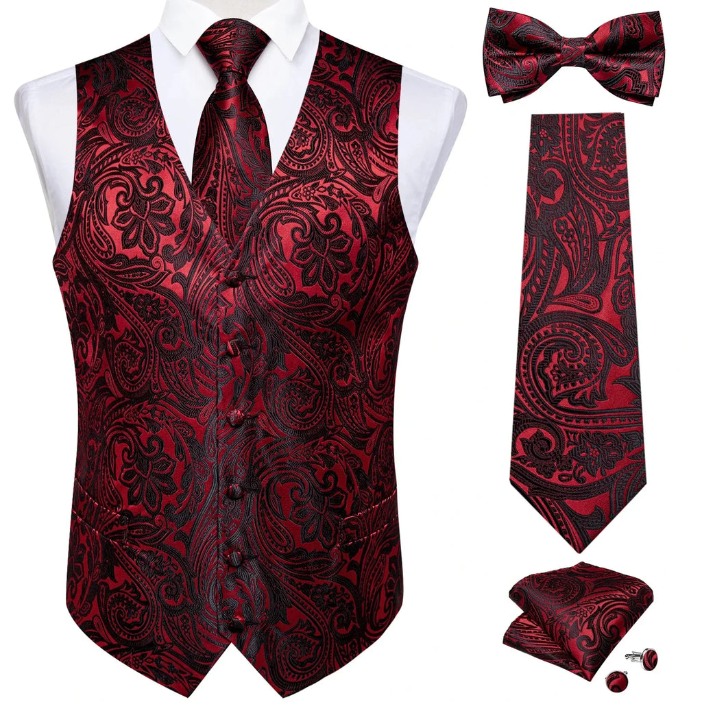 ensemble gilet homme, gilet homme imprimé, gilet costume floral, gilet homme soie, tenue formelle homme
