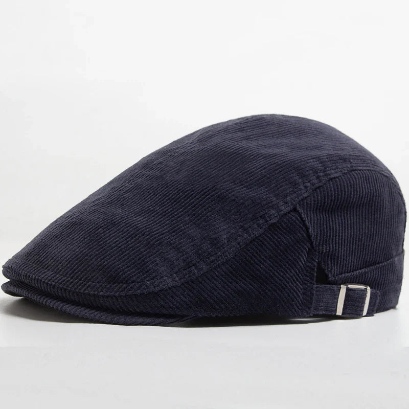 béret homme côtelé, béret en coton et polyester, béret élégant homme, accessoire masculin contemporain, béret ajustable