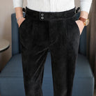 pantalon tailleur côtelé, pantalon homme élégant, pantalon homme texturé, pantalon de costume confortable, pantalon côtelé homme