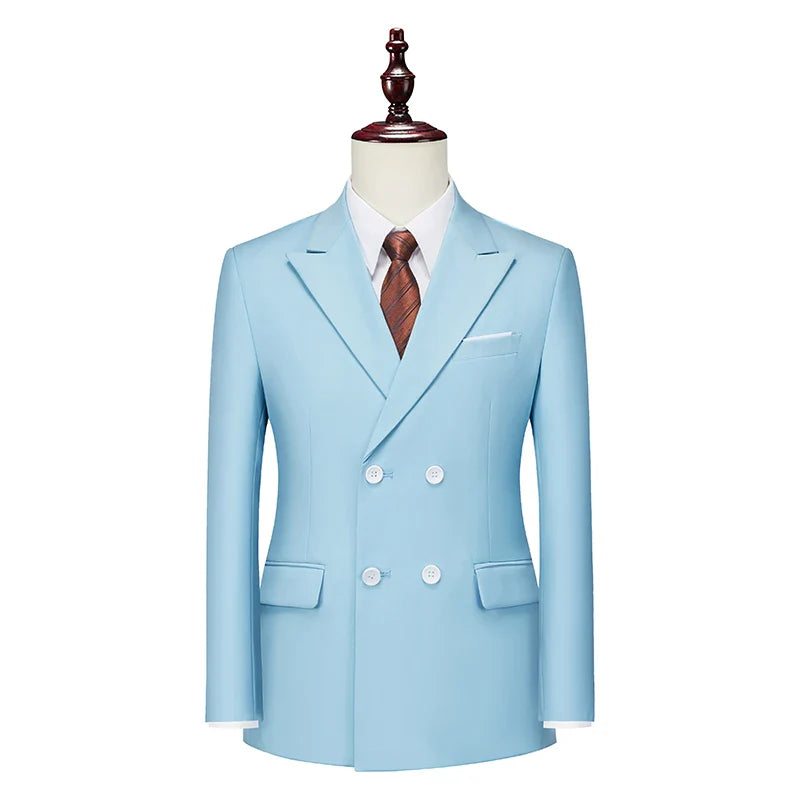 veste, Veste croisée homme élégante, Vêtement formel haut de gamme homme, Veste homme style sophistiqué, Veste de costume coupe slim homme





