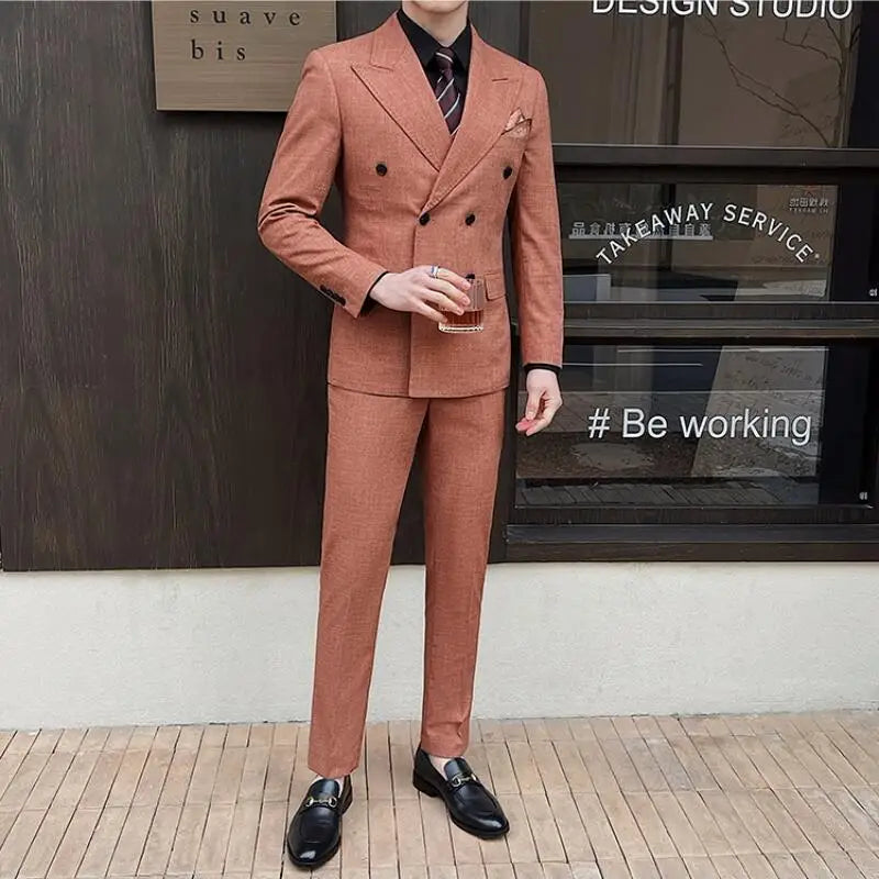 Costume Croisé, Costume Homme Croisé, Costume Homme Complet, Costume Homme à Large Revers, Costume Homme, Costume