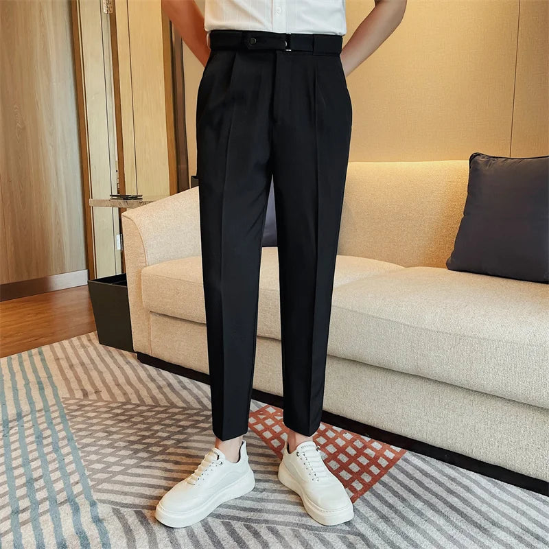 pantalon tailleur slim, pantalon homme élégant, pantalon de costume slim, pantalon homme polyester, pantalon de bureau homme