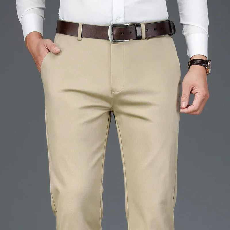 pantalon homme casual chic, pantalon homme habillé, pantalon homme confortable, pantalon homme léger, pantalon homme coton polyester