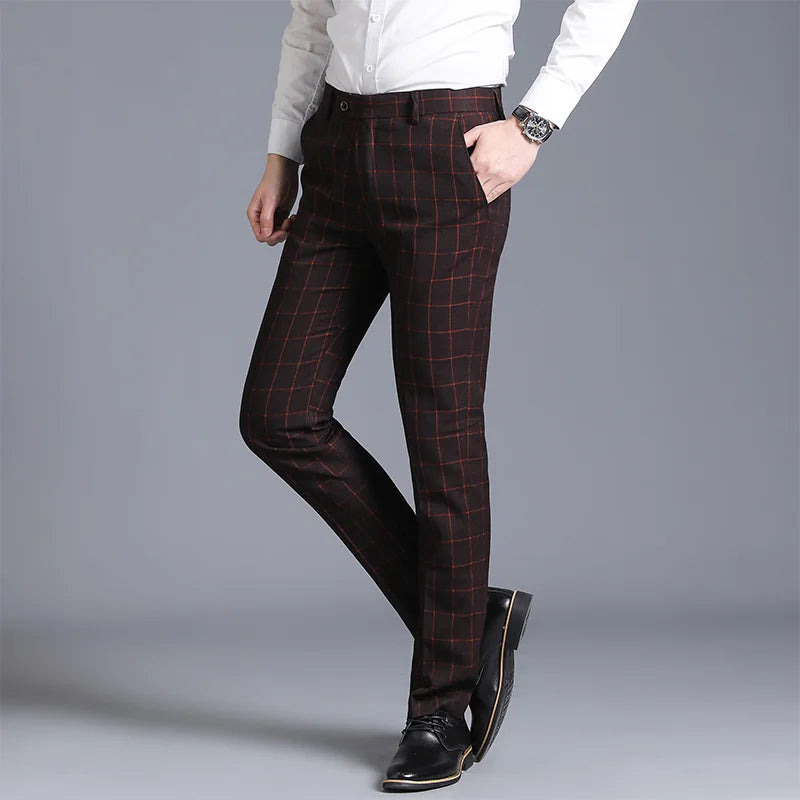 Calça Social Masculina Alfaiataria Xadrez Maximus
