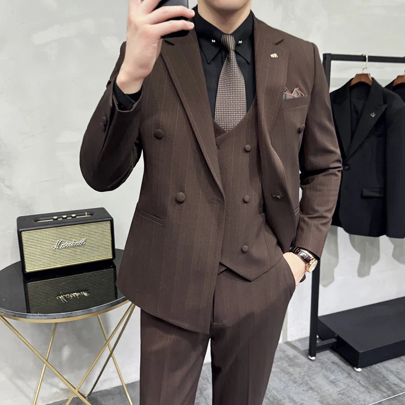 Terno masculino, terno transpassado, Terno Transpassado Listrado, terno listrado transpassado, terno listrado elegante